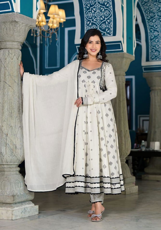 Designer Printed Cotton Alia Cut Kurti With Bottom Dupatta Clothing Suppliers In India